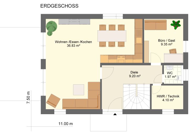 Kowalski Haus Lena 130 Grundriss Erdgeschoss